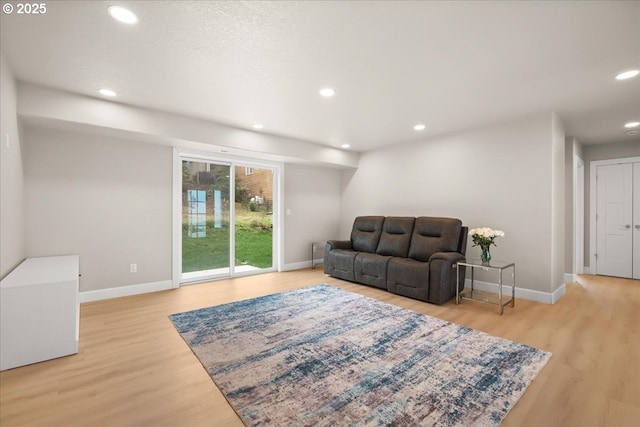 35505 Upper Loop Rd, Pacific City, OR 97135 - living area featuring light wood finished floors, baseboards, and recessed lighting