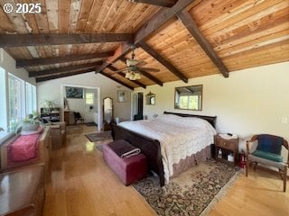 53742 Rosa Rd, Bandon, OR 97411 - bedroom featuring wood finished floors and wood ceiling