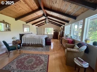 53742 Rosa Rd, Bandon, OR 97411 - bedroom featuring wood finished floors and wooden ceiling