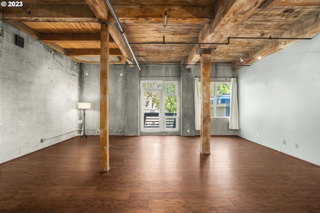 interior space featuring dark hardwood / wood-style flooring