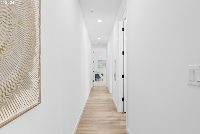 hall featuring light hardwood / wood-style flooring