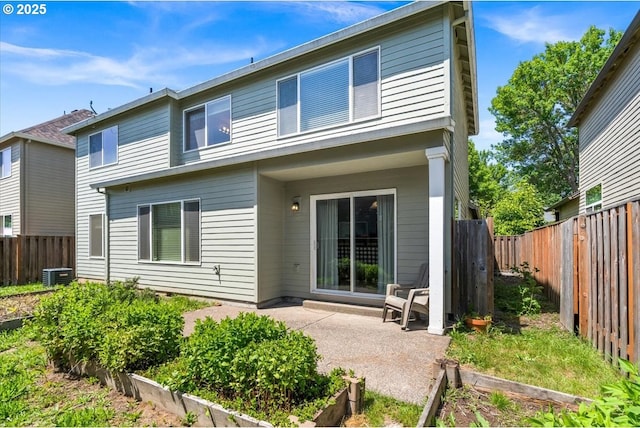 5836 NE Farnham St, Hillsboro, OR 97124 - back of property with a patio, a fenced backyard, and central AC unit