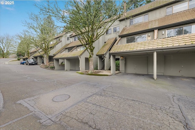 view of building exterior with a garage