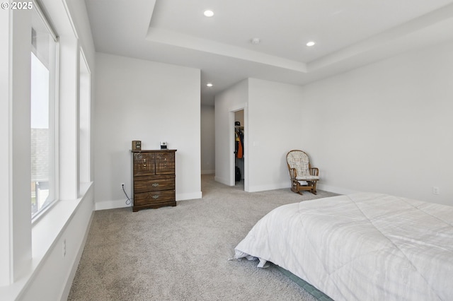 29169 NW King St, North Plains, OR 97133 - carpeted bedroom with recessed lighting, a tray ceiling, and a spacious closet