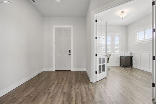 29169 NW King St, North Plains, OR 97133 - entryway featuring baseboards and wood finished floors