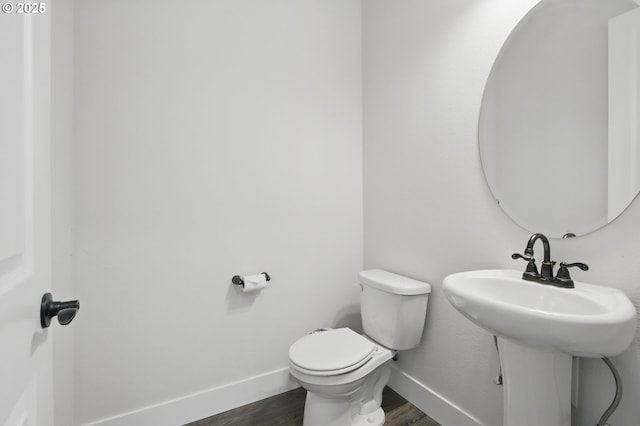 29169 NW King St, North Plains, OR 97133 - half bath featuring baseboards, toilet, and wood finished floors