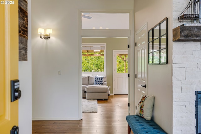 11942 SE Sunny Way, Happy Valley, OR 97086 - corridor featuring wood-type flooring and baseboards