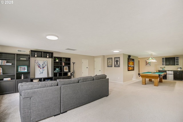 11942 SE Sunny Way, Happy Valley, OR 97086 - living area featuring billiards table, light colored carpet, and baseboards