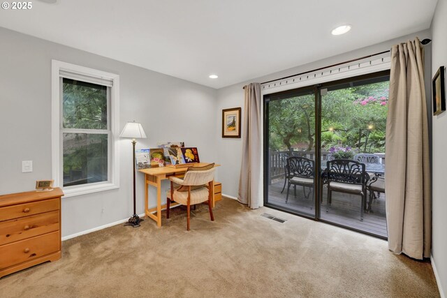 2002 Kimberly Dr, Eugene, OR 97405 - office featuring carpet flooring, baseboards, and recessed lighting