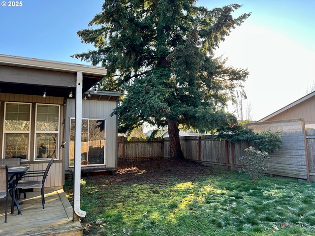 view of yard with a patio area