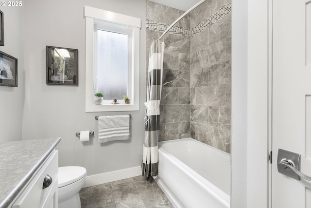 3461 Sterling Woods Dr, Eugene, OR 97408 - full bathroom featuring shower / tub combo, vanity, and marble look tile flooring