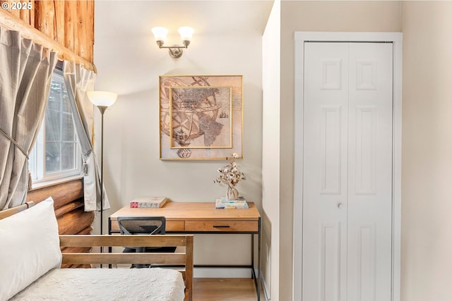 bedroom featuring hardwood / wood-style flooring