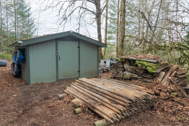 view of shed