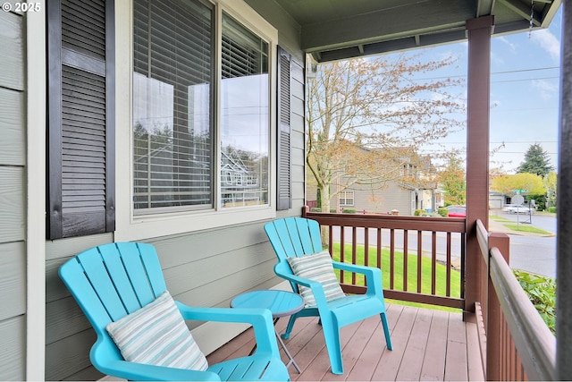 deck with a porch