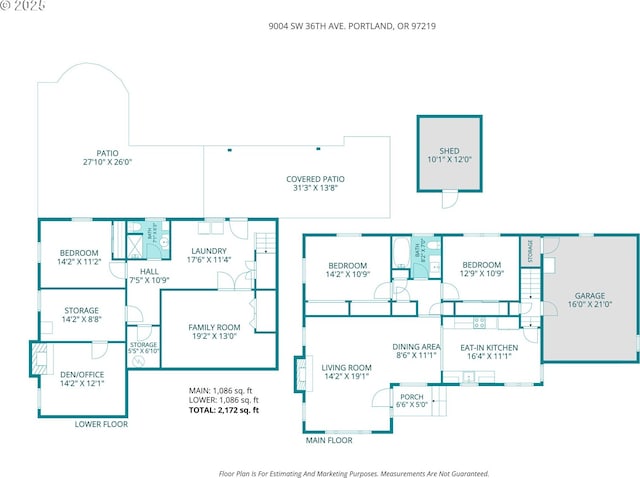 9004 SW 36th Ave, Portland, OR 97219 - view of floor plan / room layout