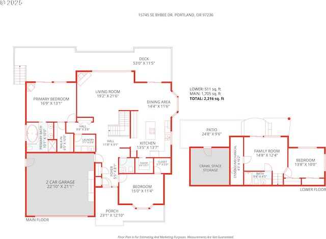 15745 SE Bybee Dr, Portland, OR 97236 - property floor plan