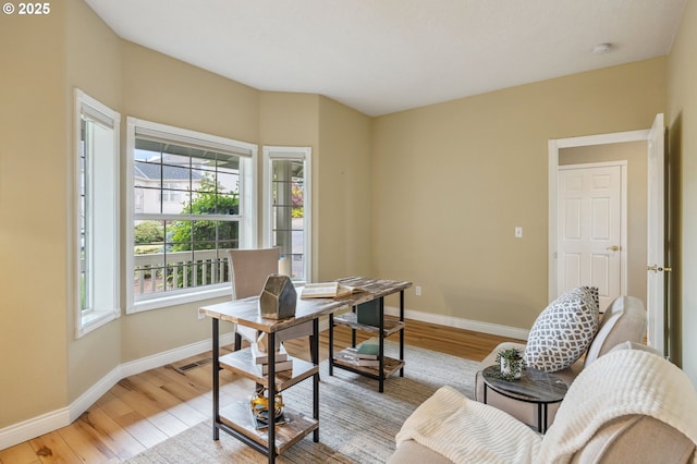 15745 SE Bybee Dr, Portland, OR 97236 - home office featuring baseboards and light wood finished floors