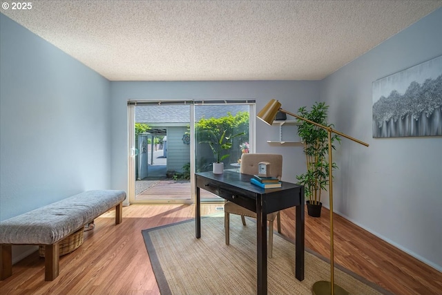 12960 SW 5th St, Beaverton, OR 97005 - office area featuring wood finished floors and a textured ceiling