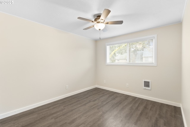 16825 SE Powell Blvd, Portland, OR 97236 - spare room featuring baseboards, dark wood finished floors, and ceiling fan