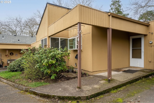 view of property exterior featuring a patio