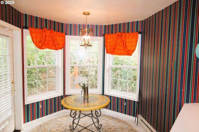 view of tiled dining area