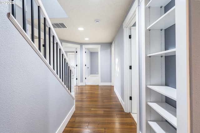 5219 Spring Leaf Ct N, Keizer, OR 97303 - hallway with dark wood-style floors, recessed lighting, and stairs