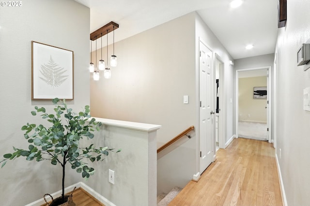 20681 S Wisteria Rd, West Linn, OR 97068 - hall featuring light wood-type flooring and recessed lighting