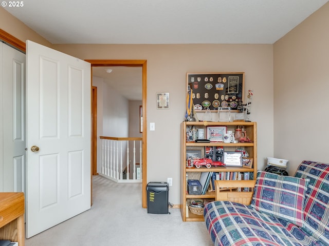 1136 S Pine St, Canby, OR 97013 - sitting room with carpet floors and an upstairs landing