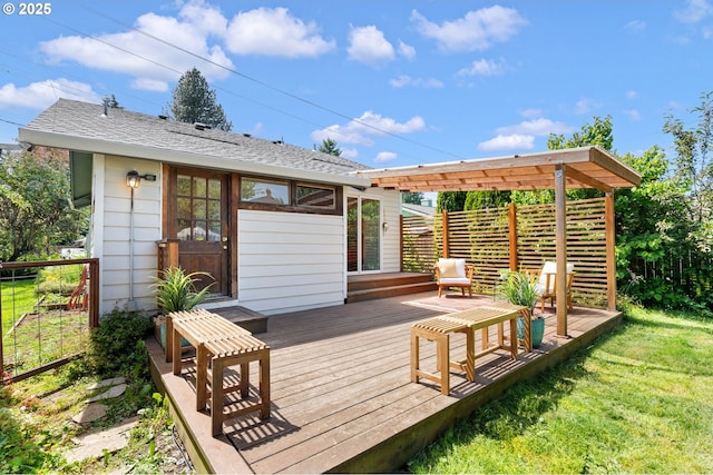 9935 N Lombard St, Portland, OR 97203 - wooden deck with a lawn