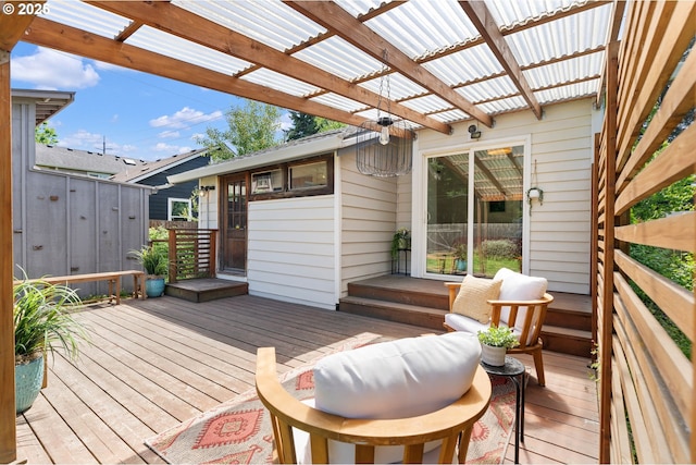 9935 N Lombard St, Portland, OR 97203 - wooden terrace featuring a pergola