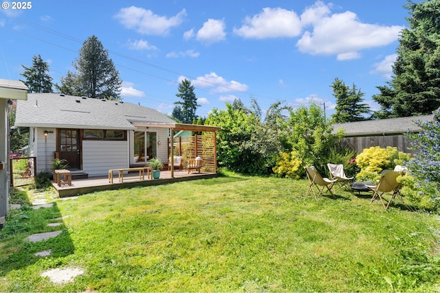 9935 N Lombard St, Portland, OR 97203 - view of yard featuring a deck