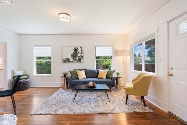 9935 N Lombard St, Portland, OR 97203 - living area with hardwood / wood-style flooring and baseboards