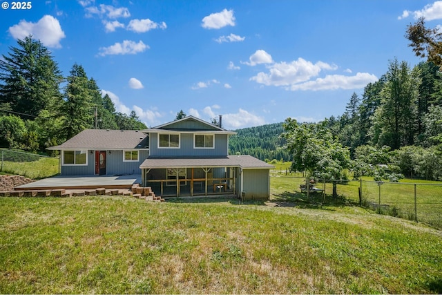 16170 Mcbee Rd, Dallas, OR 97338 - back of house featuring a sunroom and a deck