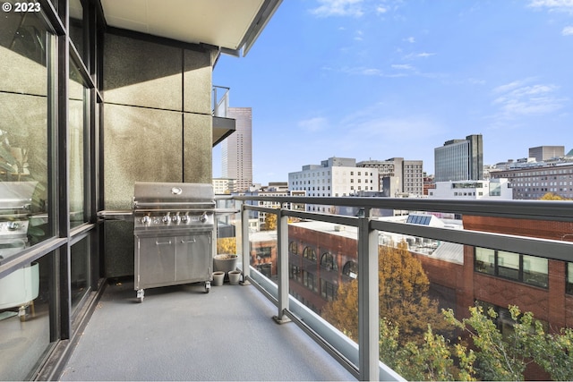 balcony with a grill