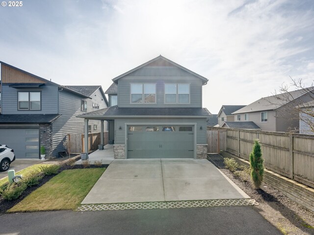 view of front facade featuring a garage