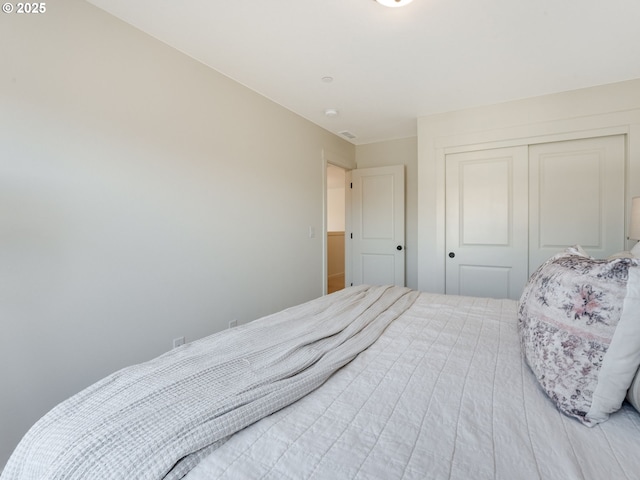 bedroom featuring a closet