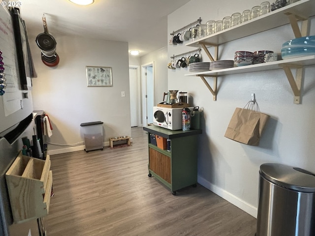 kitchen featuring dark hardwood / wood-style flooring