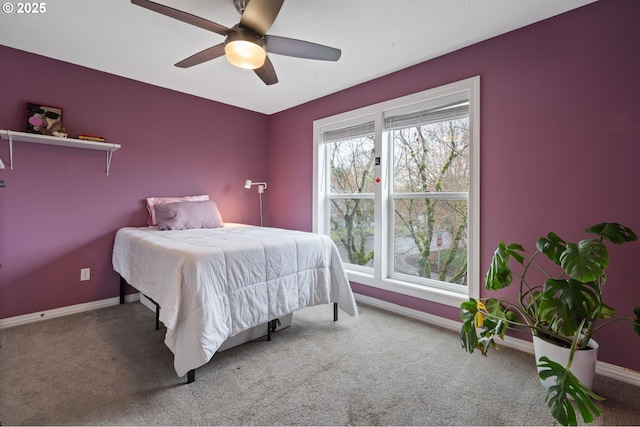 28575 SW Sandalwood Dr, Wilsonville, OR 97070 - carpeted bedroom featuring baseboards and ceiling fan