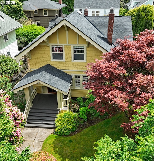 2518 NE 24th Ave, Portland, OR 97212 - view of front facade featuring a chimney and roof with shingles