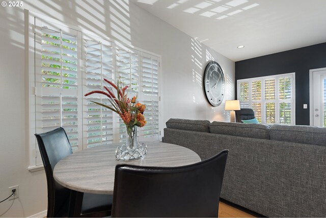 639 1st St, Lake Oswego, OR 97034 - dining area with healthy amount of natural light and wood finished floors
