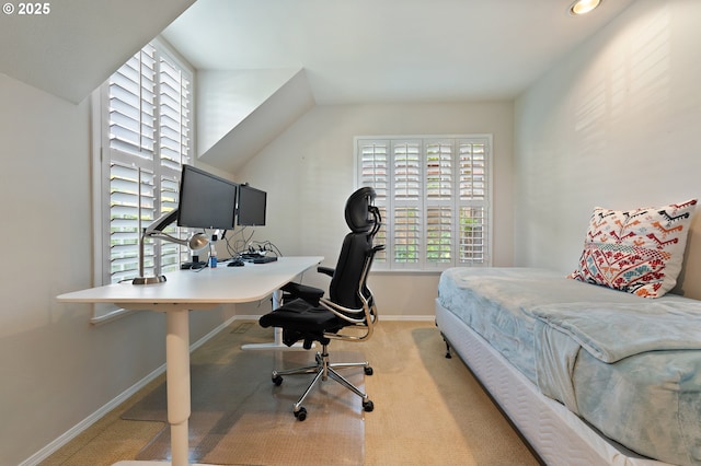 639 1st St, Lake Oswego, OR 97034 - carpeted bedroom with a desk, baseboards, and recessed lighting