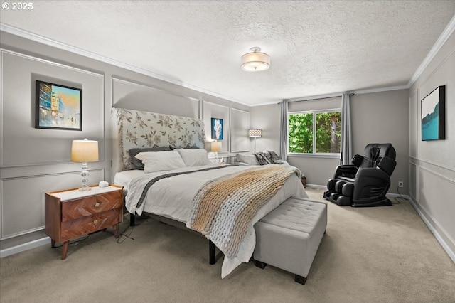 1498 Cathlamet Ct, Salem, OR 97304 - carpeted bedroom with crown molding, a textured ceiling, and baseboards