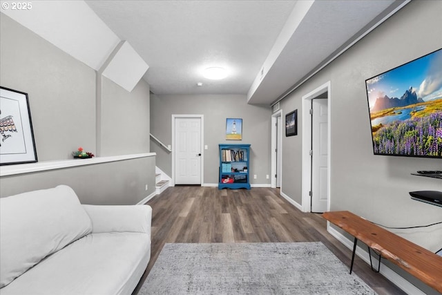1498 Cathlamet Ct, Salem, OR 97304 - sitting room featuring wood finished floors, stairs, and baseboards
