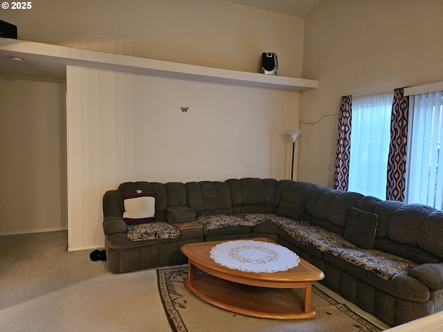 living room featuring carpet floors