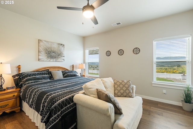 847 Pebble Crk St, Sutherlin, OR 97479 - bedroom featuring wood finished floors, baseboards, and a ceiling fan