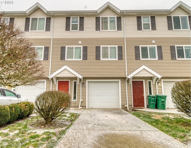 view of property featuring a garage