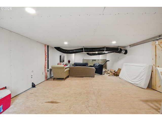 view of finished below grade area