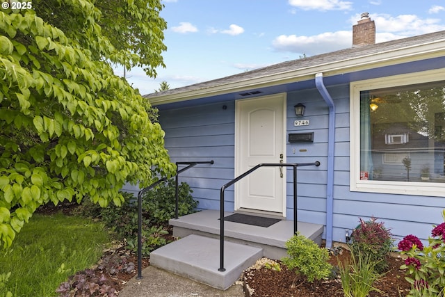 9746 SE Woodstock Blvd, Portland, OR 97266 - entrance to property with a chimney