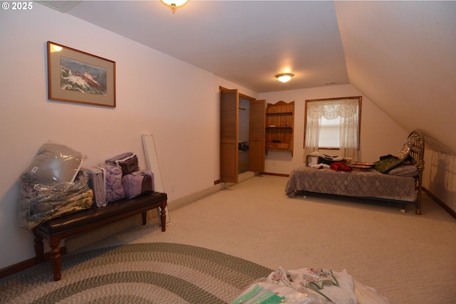 1397 State Route 506, Vader, WA 98593 - bedroom featuring light colored carpet and vaulted ceiling