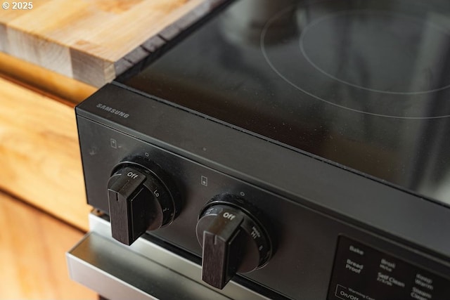 details featuring electric stove